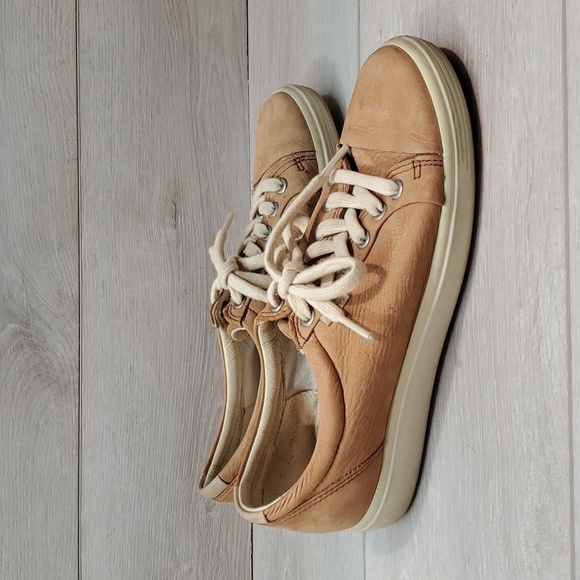 Ecco Womens Leather Loafer Sneakers shoes sz 7 Extra Width - Picture 2 of 15